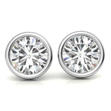 4.00 CTW Lab Grown Diamond Bezel Martini Stud Earrings in 14K White or Yellow Gold