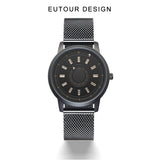 EUTOUR Men's Magnetic Quartz Watch with Original 40mm Stainless Steel Strap