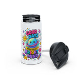 Cute Stainless Steel Water Bottle for Kids, Good Days Drink Bottle, Kawaii Space School Bottle, Positive Gift, Colorful Kids Drinkware
