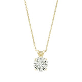.80 CTW Certified Genuine Moissanite Solitaire Pendant Necklace - Choice of 14k White or Yellow Gold