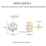 IGI Certified 4 Carat Lab Grown Diamond Solitaire Studs