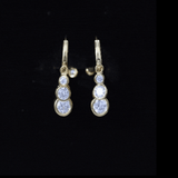 Certified Bezel Set Moissanite Hoop Dangle Earrings