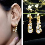 Certified Bezel Set Moissanite Hoop Dangle Earrings