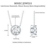 Bezel Set IGI Certified 2 Carat Lab Grown Diamond Solitaire Necklace