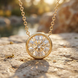 Bezel Set IGI Certified 2 Carat Lab Grown Diamond Solitaire Necklace
