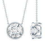 4 Carat Bezel Set Lab Grown Diamond Necklace with IGI Certificate