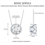 4 Carat Bezel Set Lab Grown Diamond Necklace with IGI Certificate