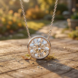 4 Carat Bezel Set Lab Grown Diamond Necklace with IGI Certificate