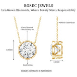 4 Carat Bezel Set Lab Grown Diamond Necklace with IGI Certificate