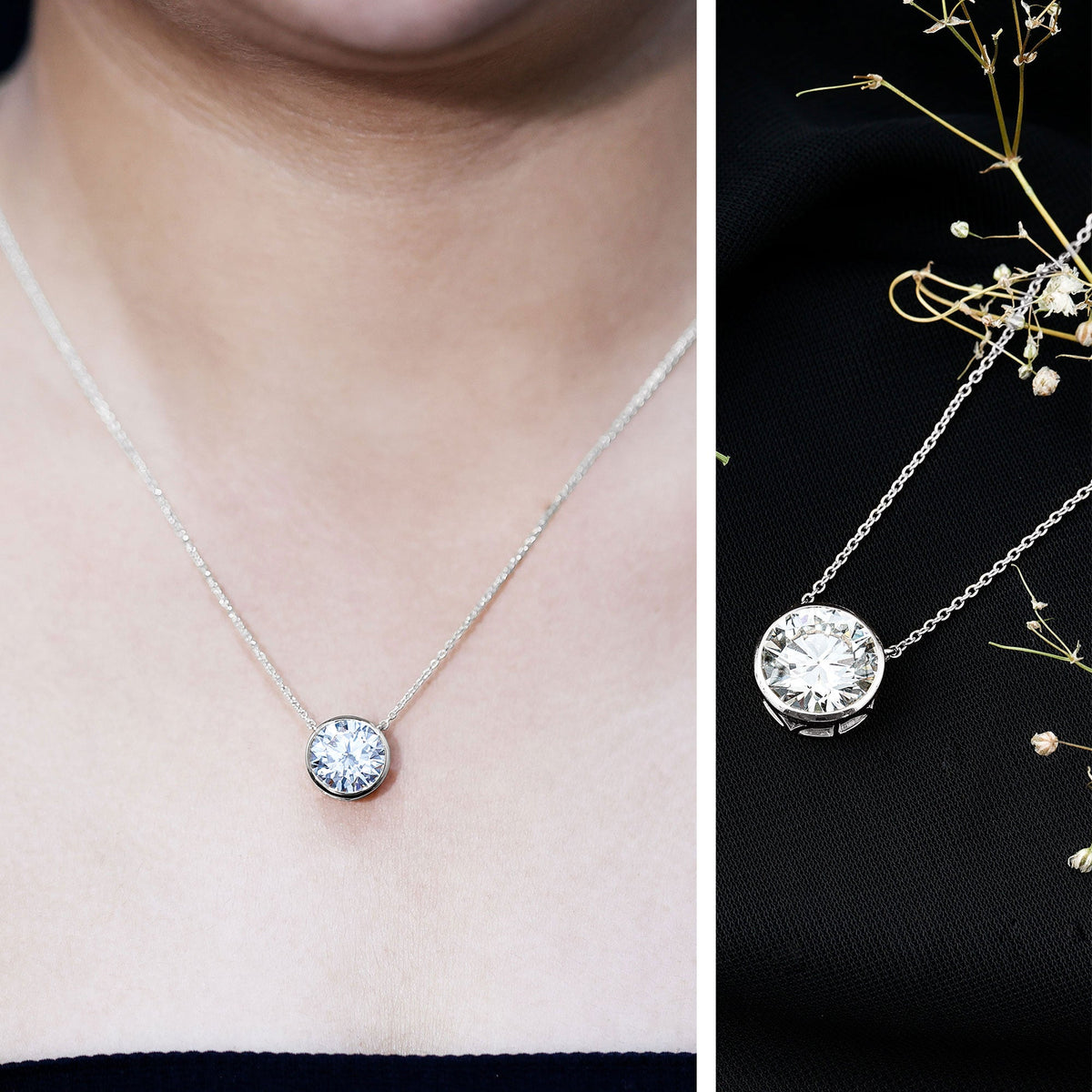 5 Carat Lab Grown Diamond Bridal Necklace with IGI Certificate