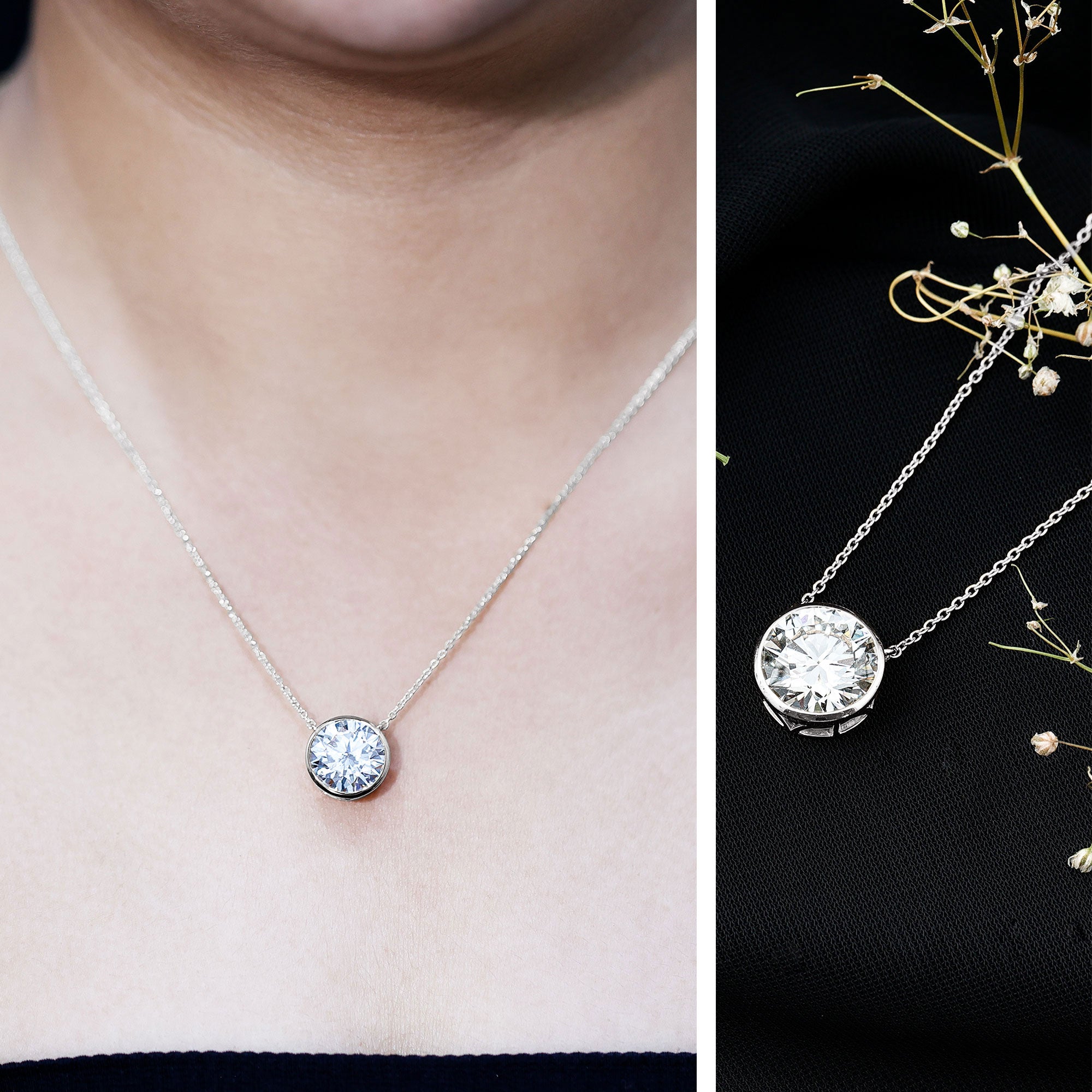 5 Carat Lab Grown Diamond Bridal Necklace with IGI Certificate