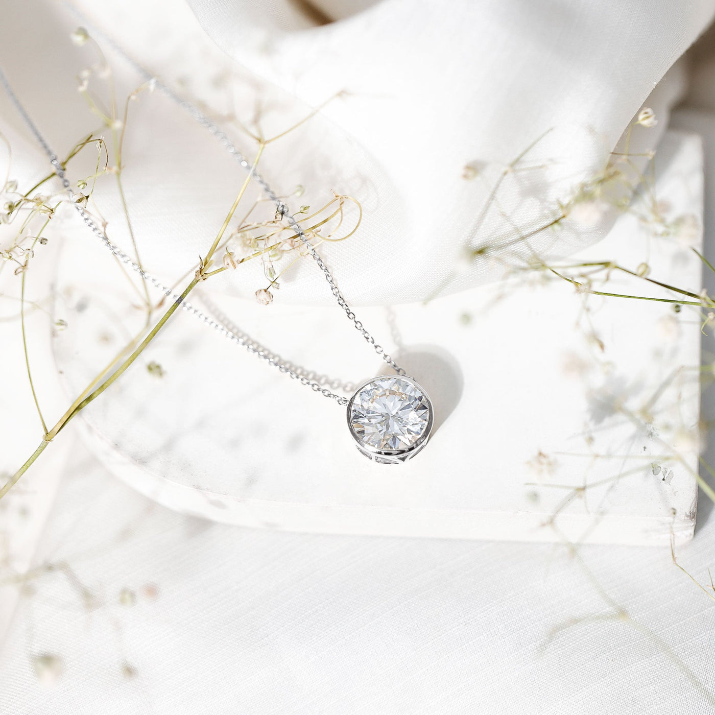 5 Carat Lab Grown Diamond Bridal Necklace with IGI Certificate
