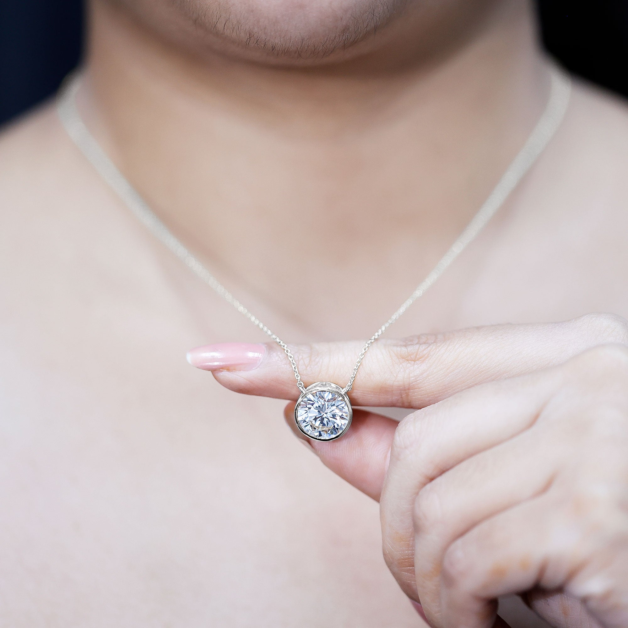 5 Carat Lab Grown Diamond Bridal Necklace with IGI Certificate