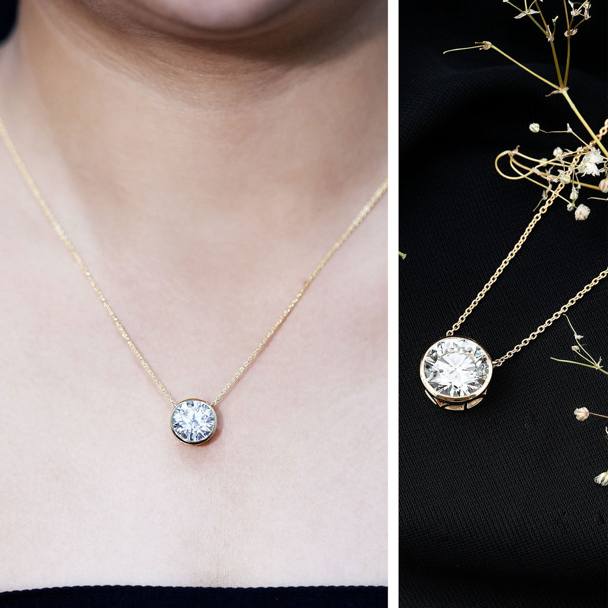 5 Carat Lab Grown Diamond Bridal Necklace with IGI Certificate