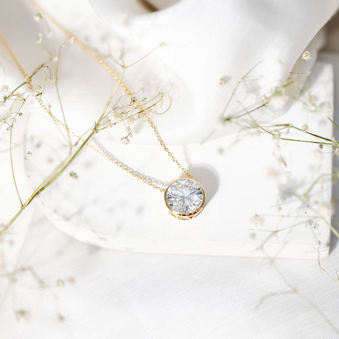 5 Carat Lab Grown Diamond Bridal Necklace with IGI Certificate