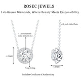1 Carat Lab Grown Diamond Bridal Necklace with IGI Certificate