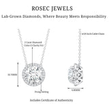 IGI Certified Round Lab Grown Diamond Wedding Necklace for Women