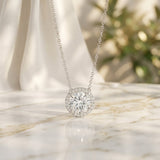 IGI Certified Round Lab Grown Diamond Wedding Necklace for Women