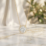 IGI Certified Round Lab Grown Diamond Wedding Necklace for Women