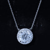 IGI Certified 4 Carat Round Lab Grown Diamond Statement Necklace
