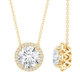 IGI Certified 4 Carat Round Lab Grown Diamond Statement Necklace