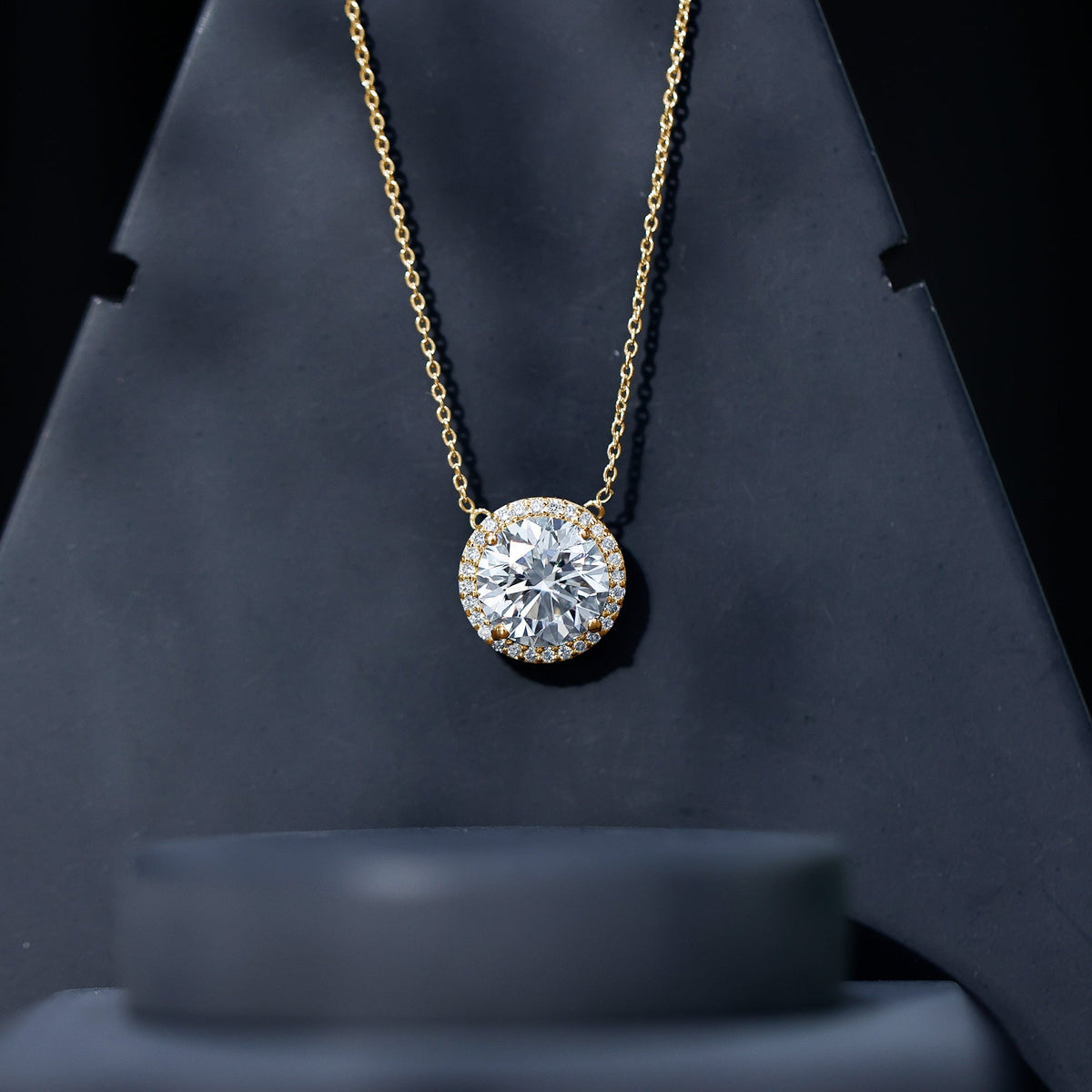 IGI Certified 4 Carat Round Lab Grown Diamond Statement Necklace