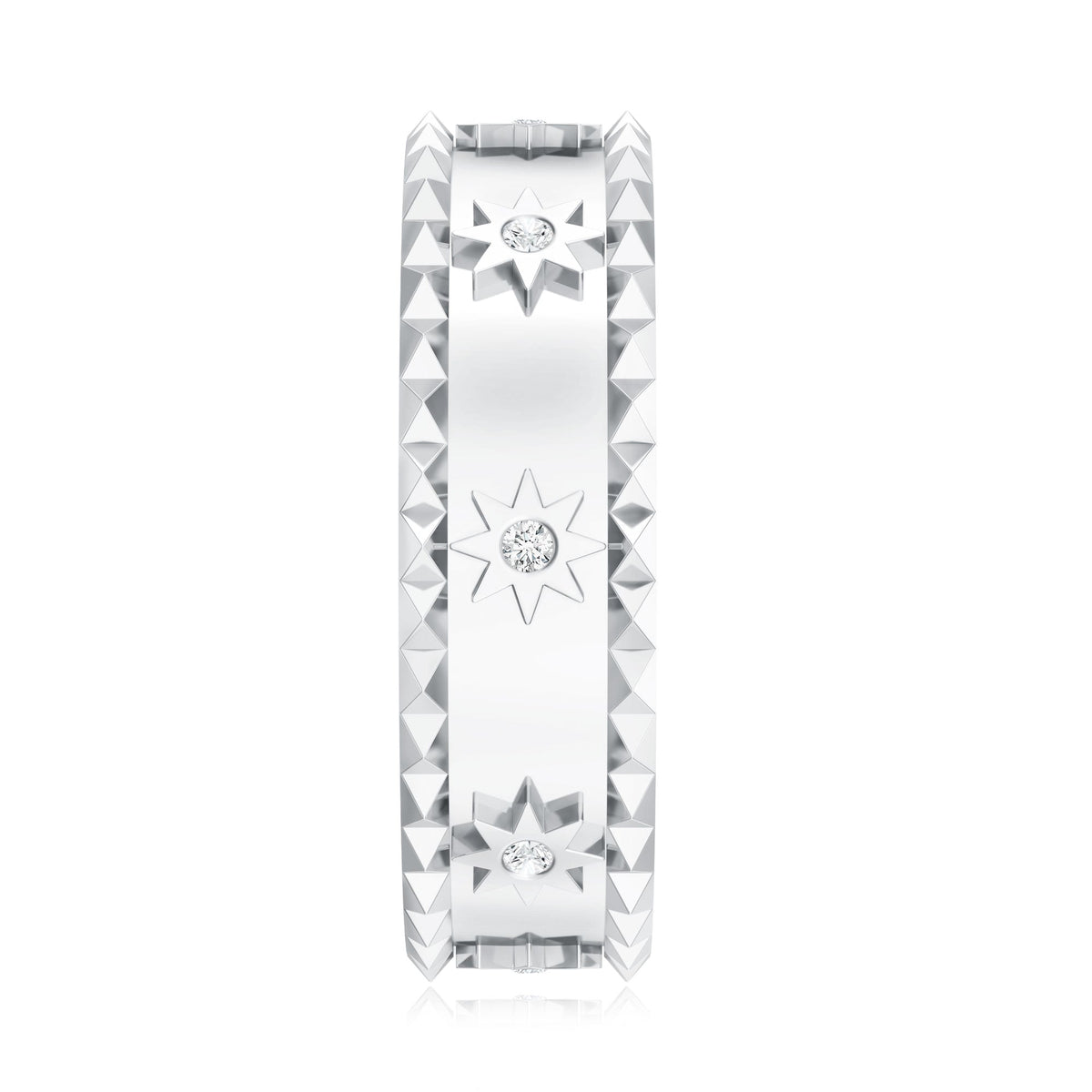 Vintage Inspired Lab Grown Diamond Starburst Wedding Band