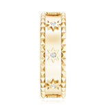 Vintage Inspired Lab Grown Diamond Starburst Wedding Band