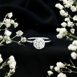 2 Carat Lab Grown Diamond Solitaire Engagement Ring with Hidden Halo