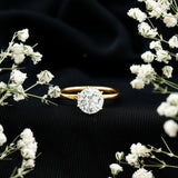 2 Carat Lab Grown Diamond Solitaire Engagement Ring with Hidden Halo