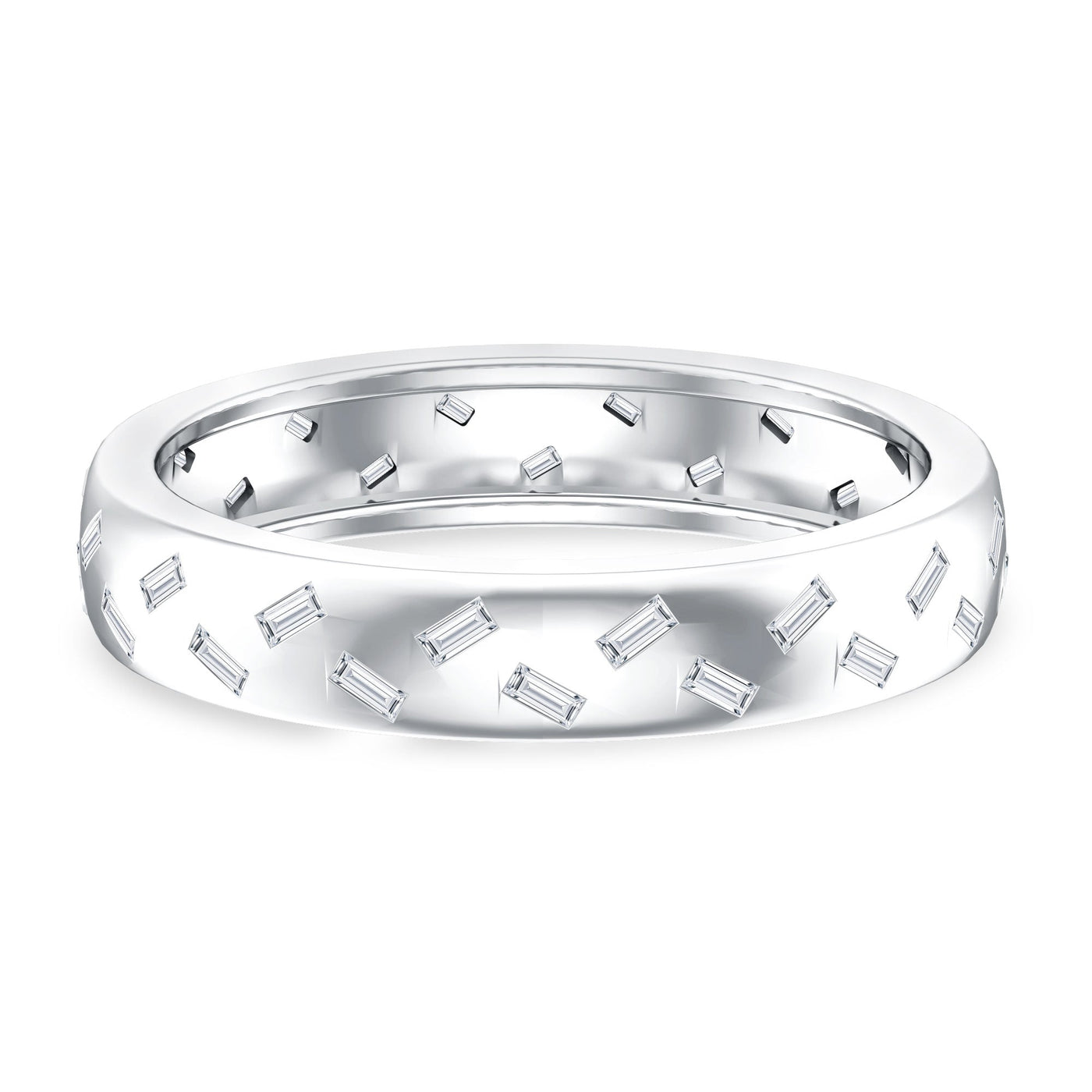 Baguette Cut Lab Grown Diamond Wedding Band With Certificate