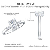 1.8 Carat Lab Grown Diamond Emerald Cut Engagement Ring