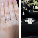 1.8 Carat Lab Grown Diamond Emerald Cut Engagement Ring
