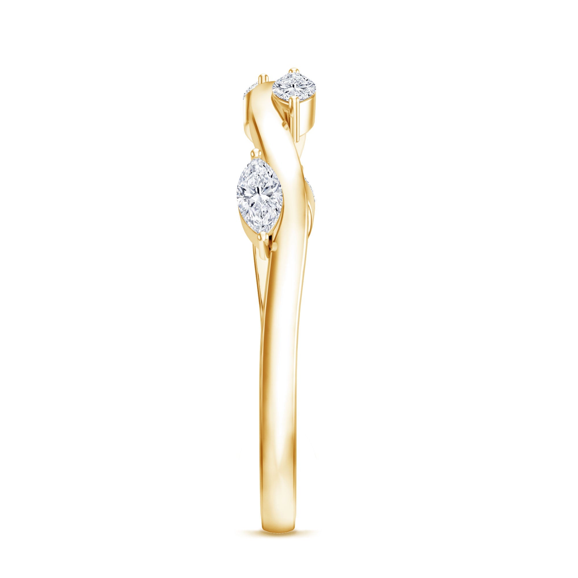 Marquise Cut Lab Grown Diamond Wedding Band