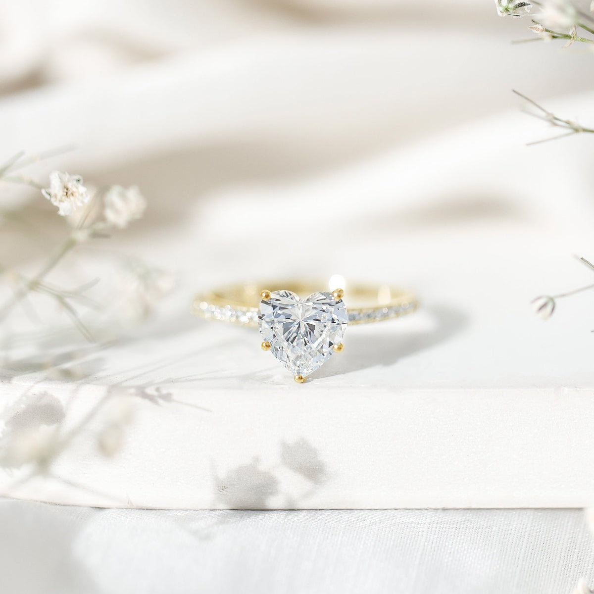 2 Carat Lab Grown Diamond Heart Engagement Ring for Her