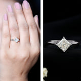 1.25 CT Princess Cut Lab Grown Diamond Solitaire Engagement Ring