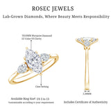 Certified Lab Grown Diamond Three Stone Engagement Ring for Women