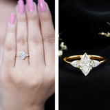Certified Lab Grown Diamond Three Stone Engagement Ring for Women