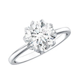 Lotus Basket Set Lab Grown Diamond 3 Carat Engagement Ring with IGI Certificate