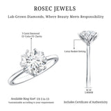 Lotus Basket Set Lab Grown Diamond 3 Carat Engagement Ring with IGI Certificate