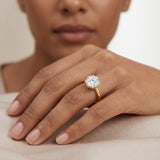 Lotus Basket Set Lab Grown Diamond 3 Carat Engagement Ring with IGI Certificate