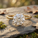Lotus Basket Set Lab Grown Diamond 3 Carat Engagement Ring with IGI Certificate