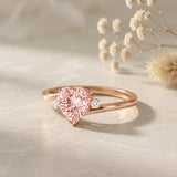IGI Certified 1 CT Lab Grown Pink Diamond Heart Promise Ring