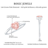 IGI Certified 1 CT Lab Grown Pink Diamond Heart Promise Ring