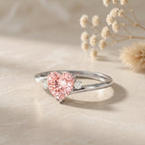 IGI Certified 1 CT Lab Grown Pink Diamond Heart Promise Ring