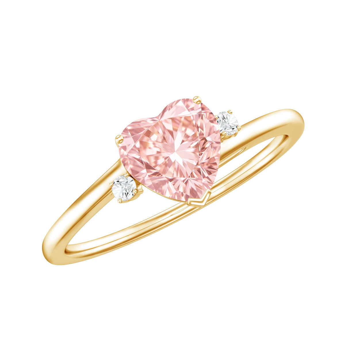 IGI Certified 1 CT Lab Grown Pink Diamond Heart Promise Ring