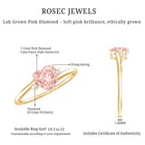 IGI Certified 1 CT Lab Grown Pink Diamond Heart Promise Ring