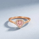 IGI Certified Lab Grown Pink Diamond Heart Promise Ring with Halo
