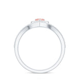 Heart Shape Lab Grown Pink and White Diamond Wedding Ring Set with IGI Certificate