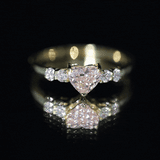 IGI Certified 1 Carat Lab Grown Pink and White Diamond Heart Promise Ring for Her